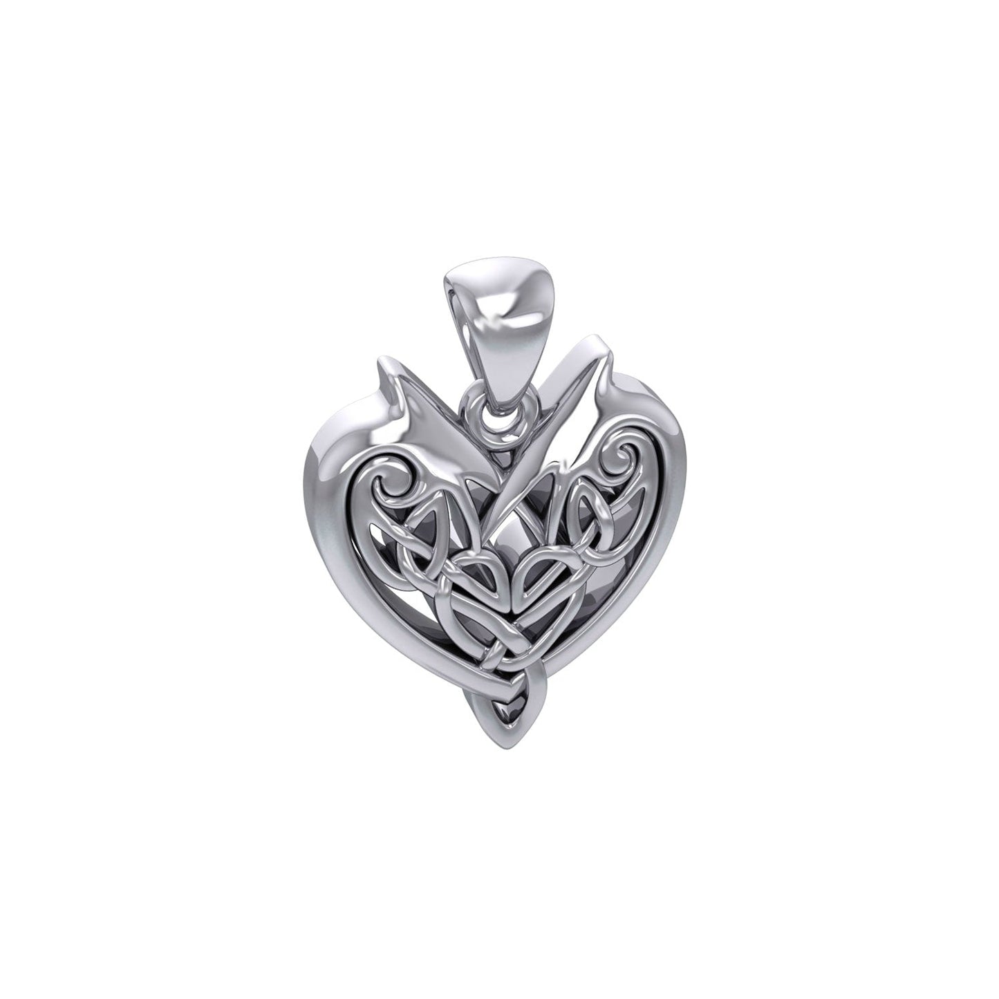 Joyous Celtic Heart Silver Pendant TP3515