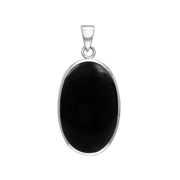 Large Silver Oval with Inlay Stone Pendant TP3539 Pendant