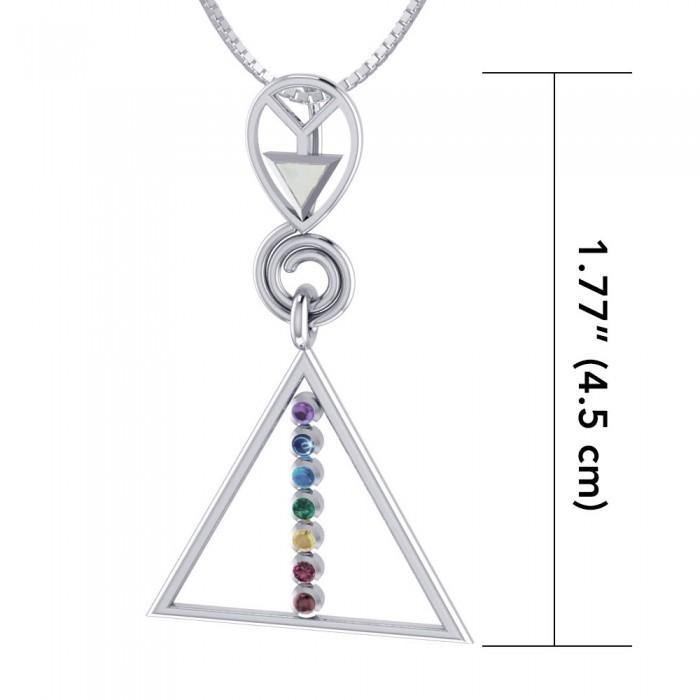 Silver Chakra with Gems Pendant TP3565