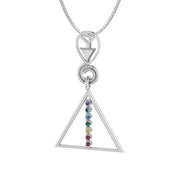 Silver Chakra with Gems Pendant TP3565