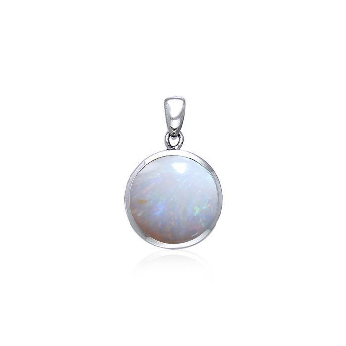 Rainbow Disc Silver Pendant TP3639 Pendant