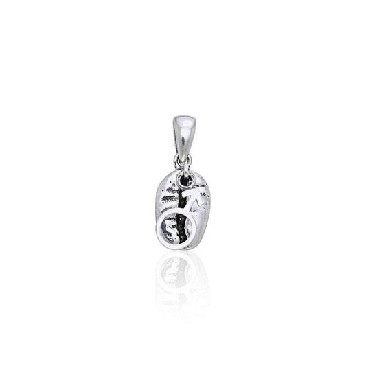 Male Symbol on Coffee Bean Silver Pendant TP396 Pendant
