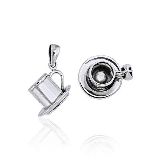 Coffee Cup Set Silver Pendant TP448 Pendant