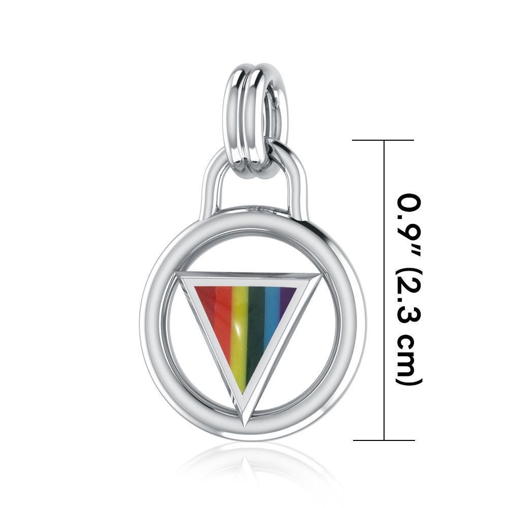 Rainbow Encircled Triangle Silver Pendant TP523 Pendant