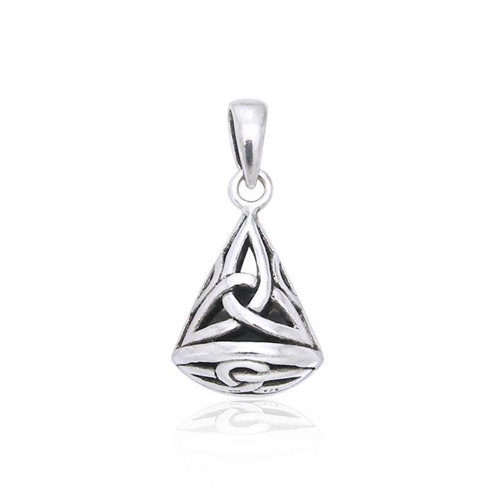 Inner peace from qithin ~ Celtic Knotwork Triquetra Sterling Silver Pendant Jewelry TP543 Pendant