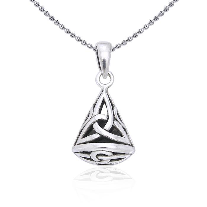 Inner peace from qithin ~ Celtic Knotwork Triquetra Sterling Silver Pendant Jewelry TP543 Pendant
