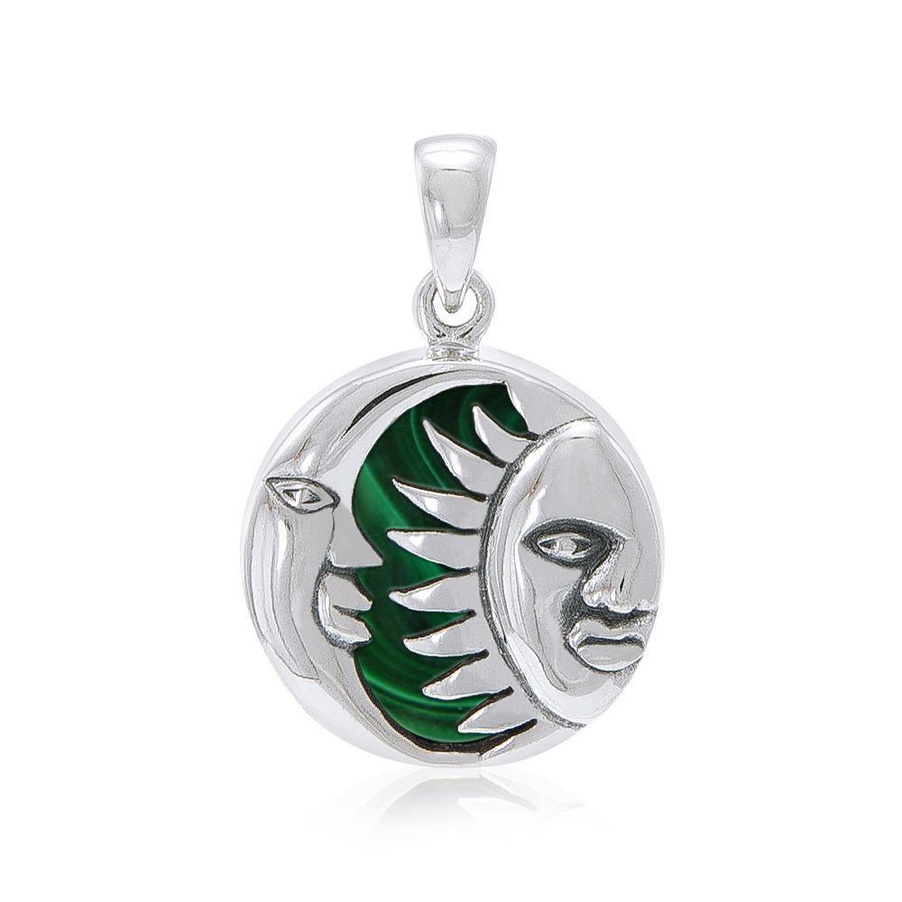 Sun Moon Flip Pendant with Inlay Stone TP574 Pendant