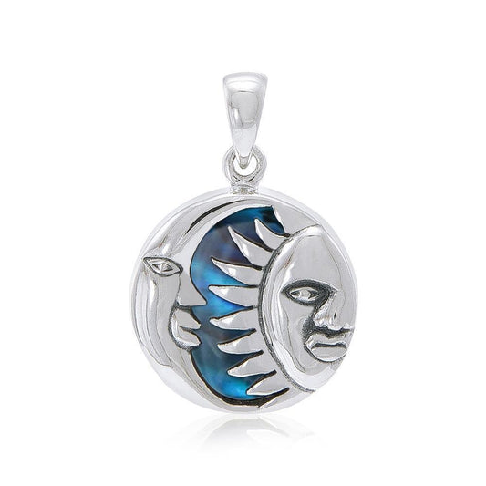 Sun Moon Flip Pendant with Inlay Stone TP574 Pendant