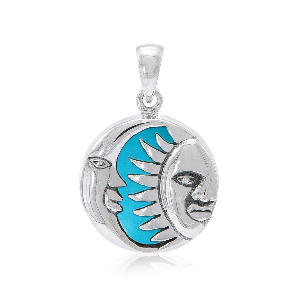 Sun Moon Flip Pendant with Inlay Stone TP574 Pendant