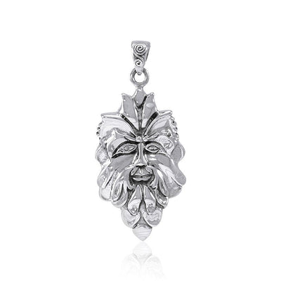 Mischievous Green Man ~ Sterling Silver Pendant Jewelry TP710 Pendant