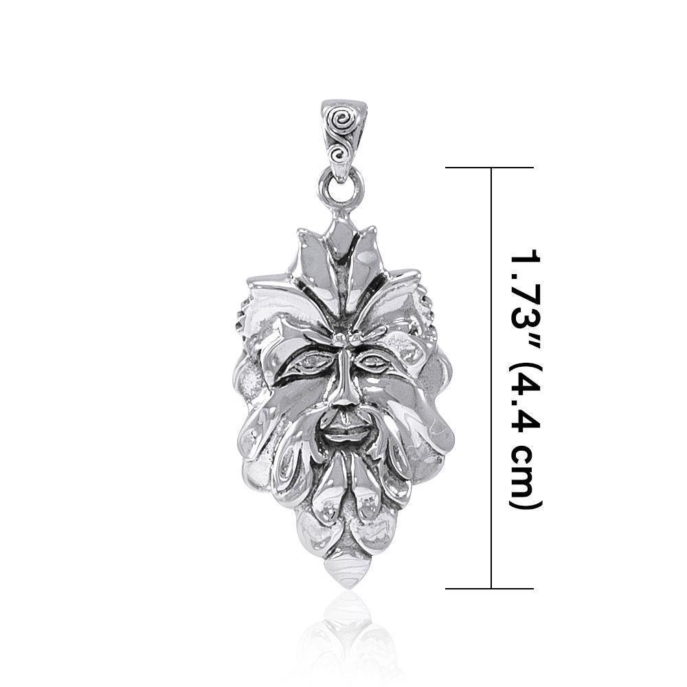 Mischievous Green Man ~ Sterling Silver Pendant Jewelry TP710 Pendant