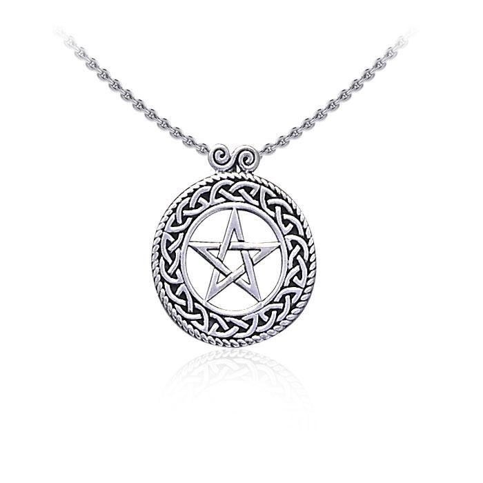 Large Celtic Pentagram Pentacle Silver Pendant TP715 Pendant