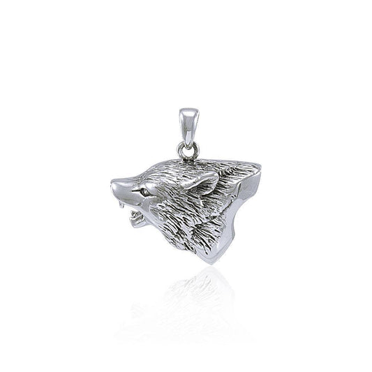 Sterling Silver Howling Wolf Pendant TP812 Pendant