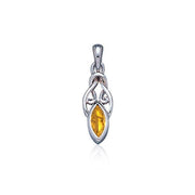 Celtic with Marquise Gemstone Silver Pendant TP856 Pendant