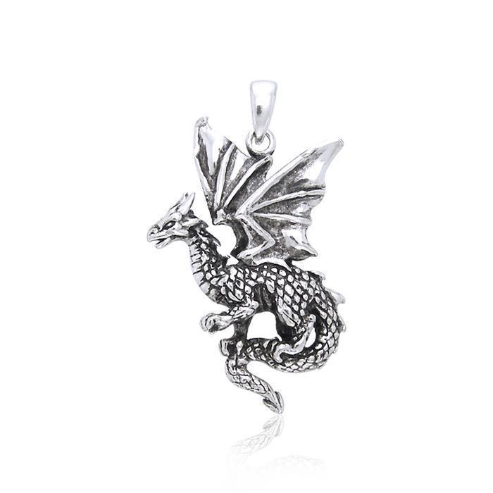 Welcome the world of the Fantasy Dragon ~ Sterling Silver Jewelry Pendant TP940 Pendant