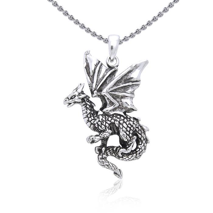 Welcome the world of the Fantasy Dragon ~ Sterling Silver Jewelry Pendant TP940 Pendant