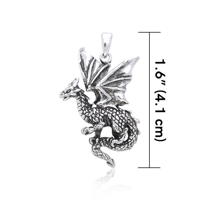 Welcome the world of the Fantasy Dragon ~ Sterling Silver Jewelry Pendant TP940 Pendant