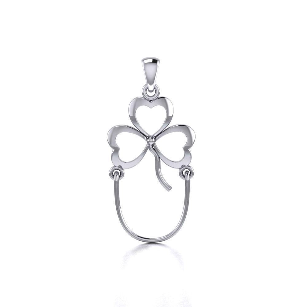 Shamrock Silver Charm Holder Pendant TP947 Pendant