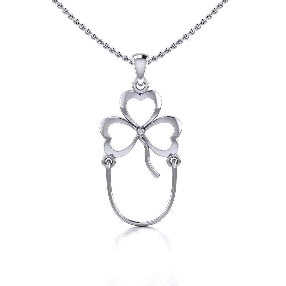 Shamrock Silver Charm Holder Pendant TP947 Pendant