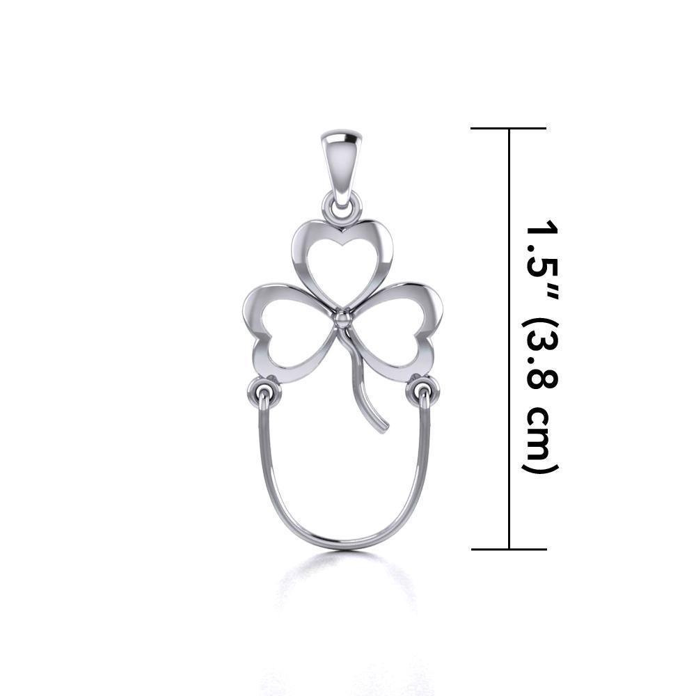 Shamrock Silver Charm Holder Pendant TP947 Pendant