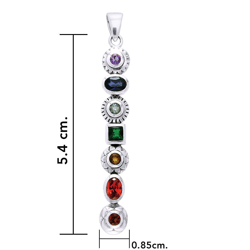 Silver Chakra Pendant with Performance Amulet TPD3597-PAT