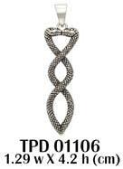 A showcase of an intricate reincarnation ~ Sterling Silver Jewelry Celtic Snake Pendant TPD1106 - peterstone.dropshipping