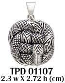 A reminiscent of Celtic knowledge and transformation ~ Sterling Silver Jewelry Snake Pendant TPD1107 - peterstone.dropshipping