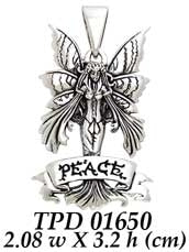 Amy Brown Peace Fairy ~ Sterling Silver Jewelry Pendant TPD1650