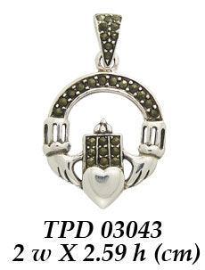Celtic Claddagh Gemstone Pendant TPD3043 - peterstone.dropshipping