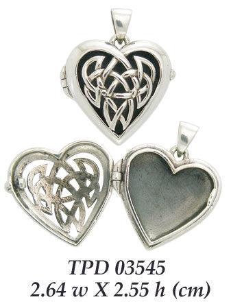 Celtic Heart Aroma Silver Locket Pendant TPD3545 - peterstone.dropshipping