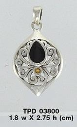 Contemporary Silver Pendant with Teardrop Gemstone TPD3800 - peterstone.dropshipping