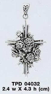 Butterfly Rose Cross Pendant TPD4032 - peterstone.dropshipping