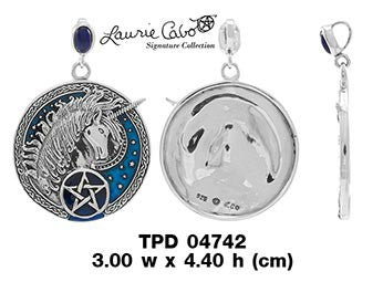 Celtic Unicorn Pentagram Sterling Silver Pendant TPD4742