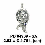 Mermaid Goddess Sterling Silver Pendant with Gemstone TPD4939