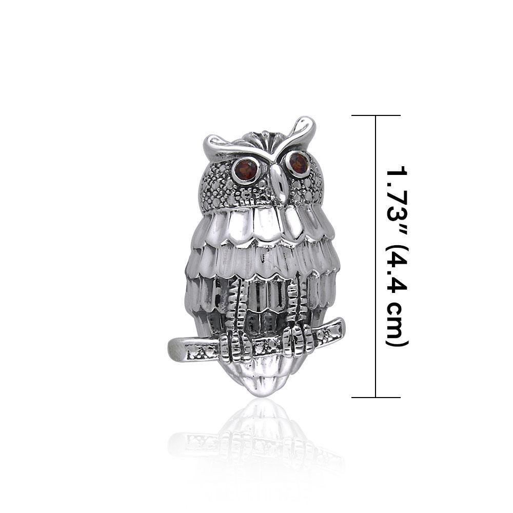 Capture the spirit of the intriguing Owl ~ Sterling Silver Pendant Jewelry	  TPD053 Pendant