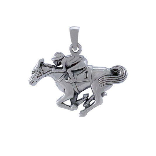 Horse racing Silver Pendant TPD5825 - peterstone.dropshipping