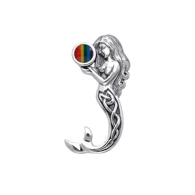 Gentle melody of the Celtic Mermaid Under the Sea ~ Sterling Silver Jewelry Pendant with Gemstone TPD080 Pendant