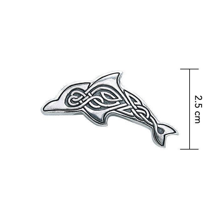 Celtic Knots Silver Dolphin Pendant TPD084 - peterstone.dropshipping