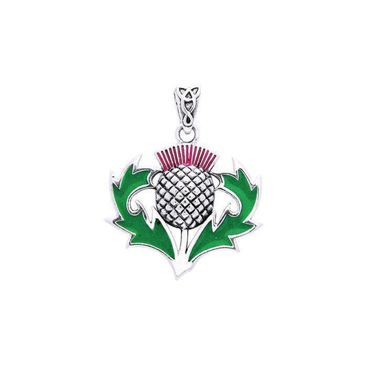 TPD1005 Alba Thistle  Silver Pendant