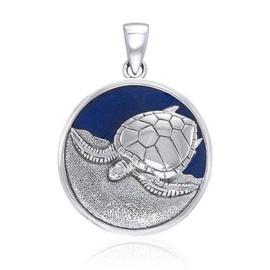 Enameled Turtle Silver Pendant by Ted Andrews TPD1023 Pendant