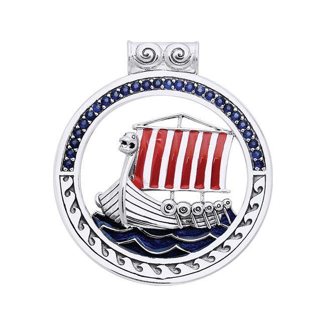 The journey to the Seven Seas ~ Viking Ship Sterling Silver Pendant Jewelry TPD1191 Pendant