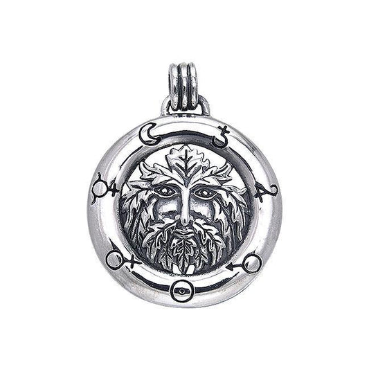 Symbol of earth ~ Green Man Sterling Silver Pendant Jewelry TPD122 Pendant