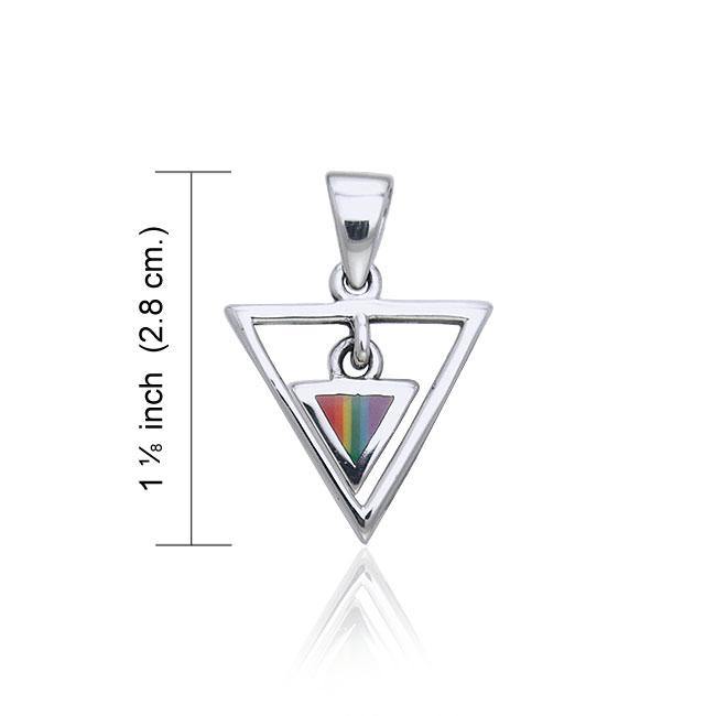 Rainbow Triangle in Triangle Silver Pendant TPD169 - Wholesale Jewelry