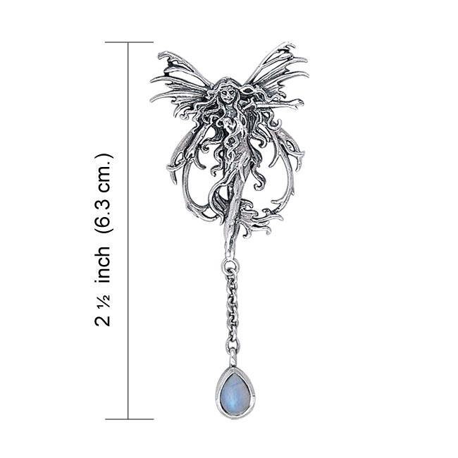 Fire Element Fairy Silver Pendant with Dangling Gem by Amy Brown TPD189 Pendant