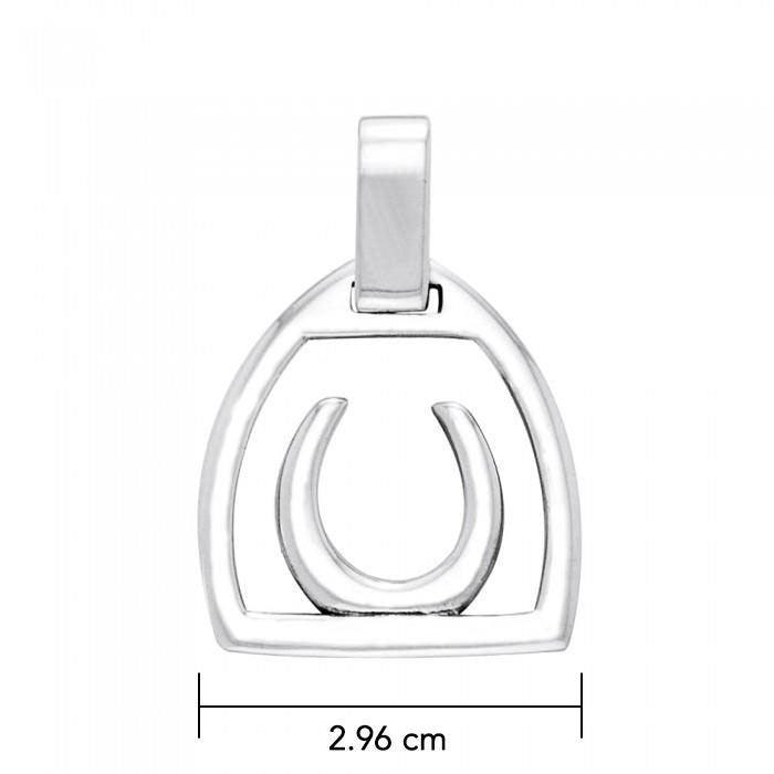 Horseshoe Stirrup Silver Pendant TPD2249 - peterstone.dropshipping