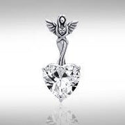 Elegance of the Earth Angel ~ Sterling Silver Jewelry Pendant with Heart-shaped Gemstones TPD2348 Pendant