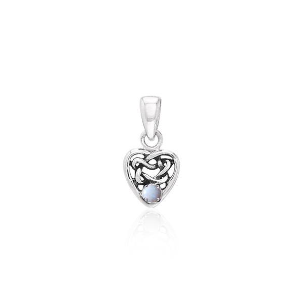 Celtic Knotwork Heart Birthstone Sterling Silver Pendant TPD2897 Pendant