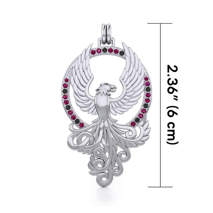 The Majestic Phoenix ~ Sterling Silver Necklace with Gemstones Accent TPD2916 Necklace