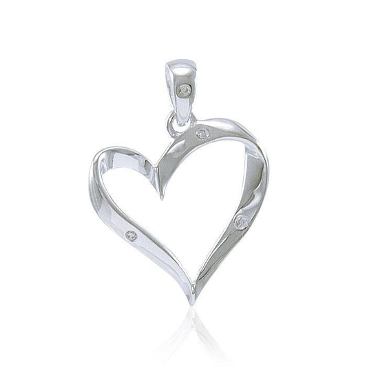 Elegant Heart Silver Pendant TPD2963 Pendant