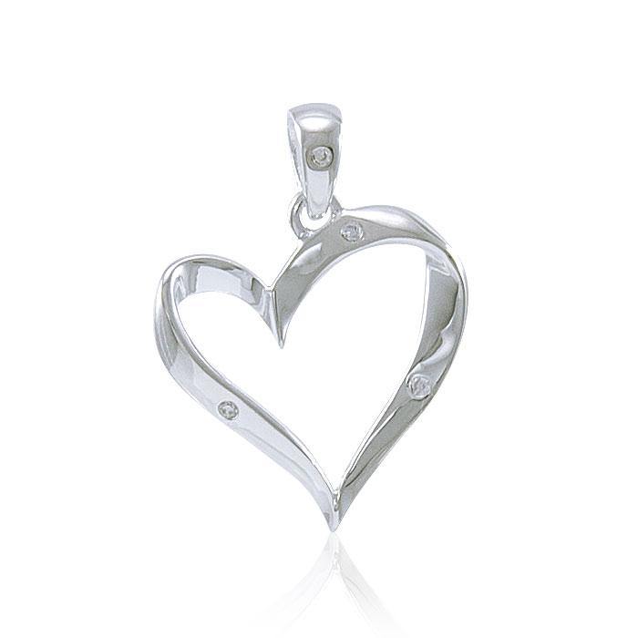 Elegant Heart Silver Pendant TPD2963 Pendant